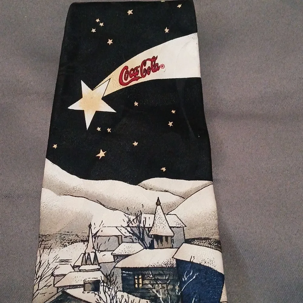 Van Heusen vintage Coca Cola Santa Italian Silk Tie NWOT